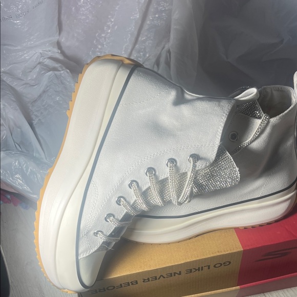 Steve Madden Shaft Rhinestones embellished  High-Top Platform Sneakers. Size 10M - Picture 9 of 11